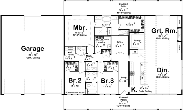 Barndominium Floor Plan - Main Floor Plan #455-329