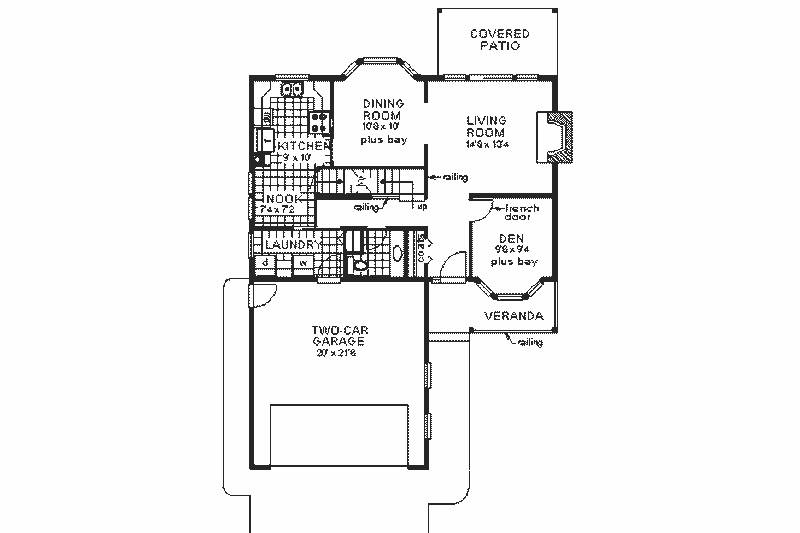 House Plan Design - Floor Plan - Main Floor for European House Plan #18-203 - 3 bed, 2.5 bath