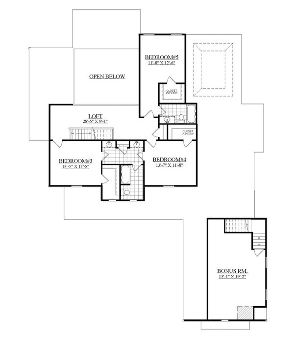 Farmhouse Floor Plan - Upper Floor Plan #1071-8