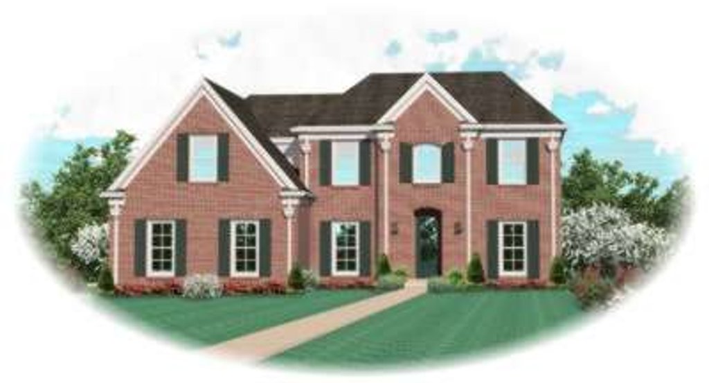 Exterior - Front Elevation 2 for European House Plan #81-974 - 3 bed, 3 bath