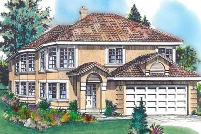 House Design - Mediterranean Exterior - Front Elevation Plan #18-222
