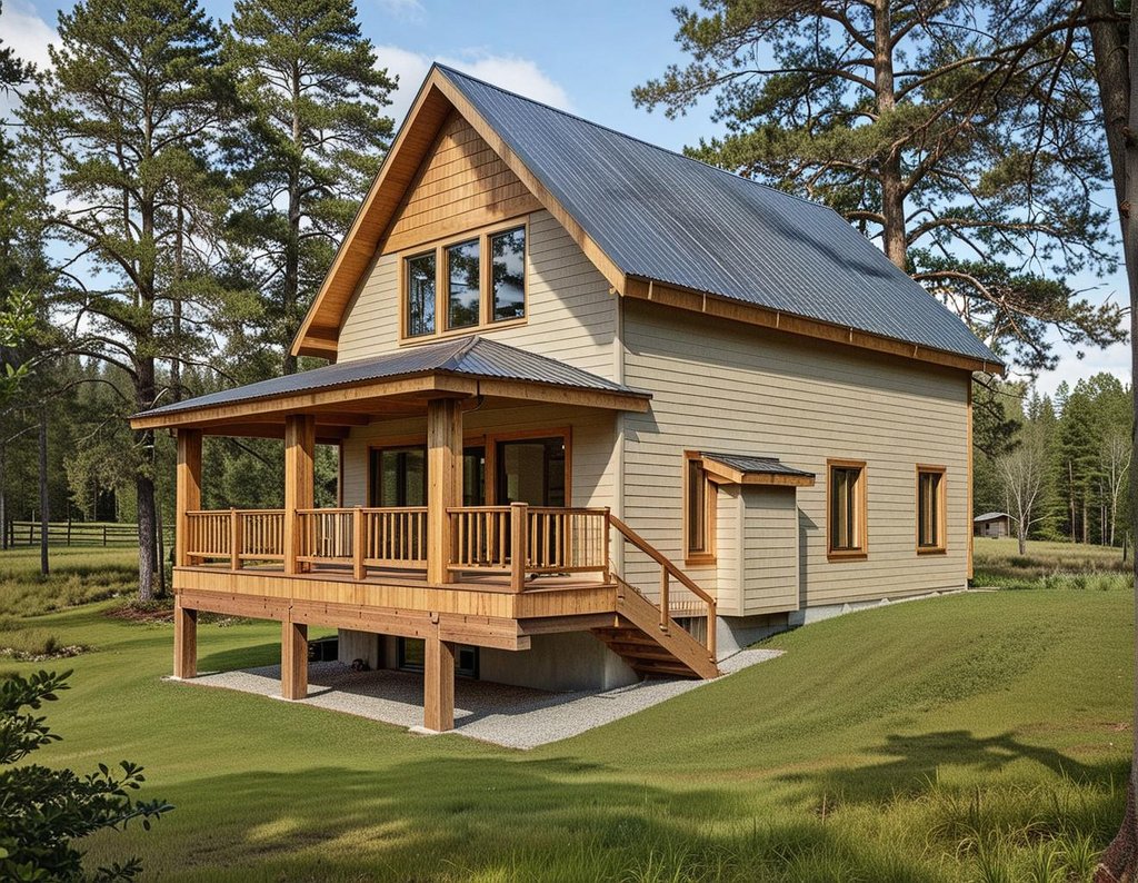 Exterior - Front Elevation for Bungalow House Plan #117-543 - 1 bed, 1 bath