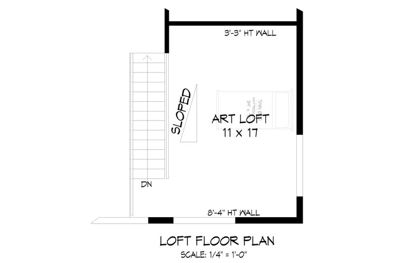 Architectural House Design - Floor Plan - Upper Floor for Contemporary House Plan #932-1321 - 2 bed, 1 bath