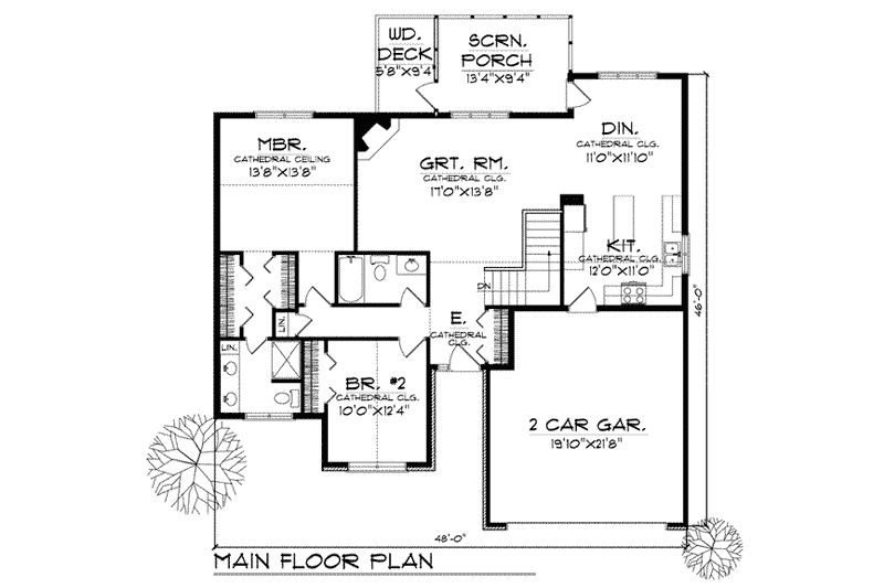 House Blueprint - Floor Plan - Main Floor for Traditional House Plan #70-792 - 3 bed, 3 bath