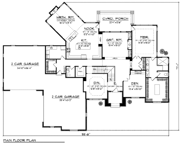 House Plan Design - European Floor Plan - Main Floor Plan #70-959