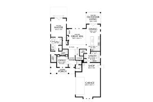 Floor Plan - Main Floor for Contemporary House Plan #48-993 - 3 bed, 2.5 bath