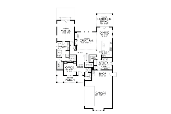 Floor Plan - Main Floor for Contemporary House Plan #48-993 - 3 bed, 2.5 bath