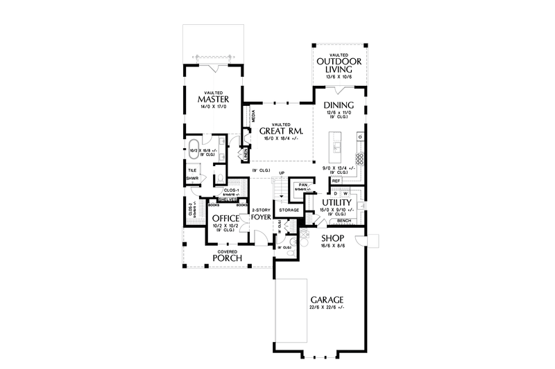 Dream House Plan - Floor Plan - Main Floor for Contemporary House Plan #48-993 - 3 bed, 2.5 bath