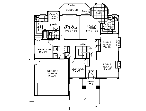 Architectural House Design - Mediterranean Floor Plan - Main Floor Plan #18-150