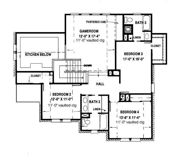Home Plan - European Floor Plan - Upper Floor Plan #410-157