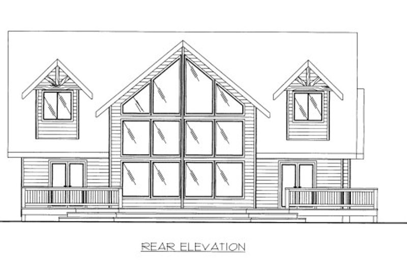 Dream House Plan - Exterior - Rear Elevation for Bungalow House Plan #117-779 - 3 bed, 2.5 bath