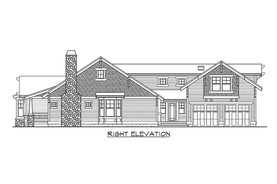 Exterior - Other Elevation 3 for Craftsman House Plan #132-113 - 5 bed, 3 bath