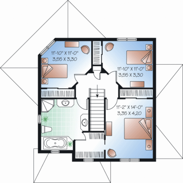 House Plan Design - Country Floor Plan - Upper Floor Plan #23-2191