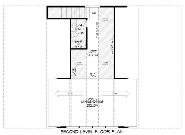 Architectural House Design - Ranch Floor Plan - Upper Floor Plan #932-521