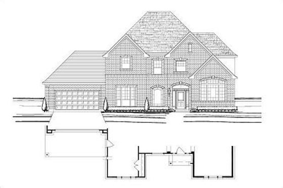 Exterior - Front Elevation for Colonial House Plan #411-755 - 5 bed, 3.5 bath