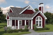 Cottage Style House Plan - 2 Beds 2 Baths 1084 Sq/Ft Plan #57-194 