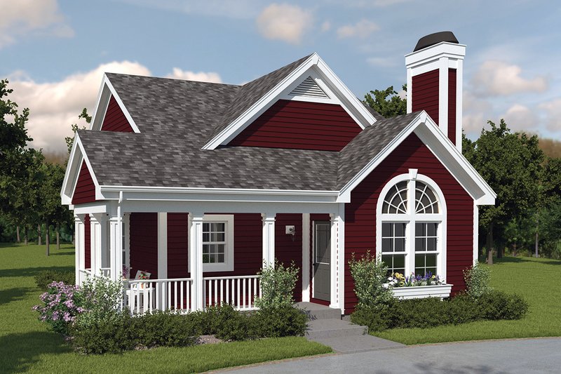 Cottage Style House Plan - 2 Beds 2 Baths 1084 Sq/Ft Plan #57-194