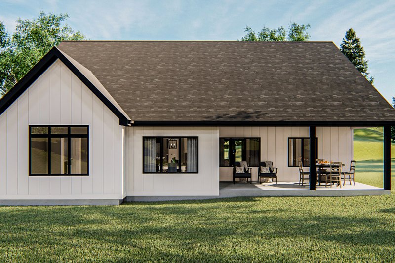 House Design - Exterior - Rear Elevation for Farmhouse House Plan #455-303 - 3 bed, 2.5 bath
