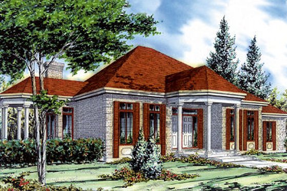 Exterior - Front Elevation for Traditional House Plan #138-187 - 3 bed, 2 bath