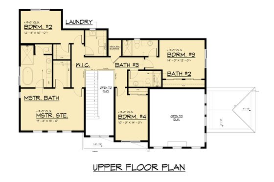 Floor Plan - Upper Floor for Contemporary House Plan #1066-304 - 4 bed, 4 bath