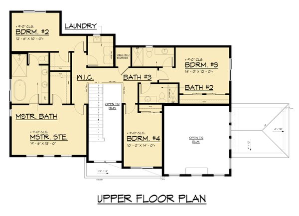 Contemporary Floor Plan - Upper Floor Plan #1066-304