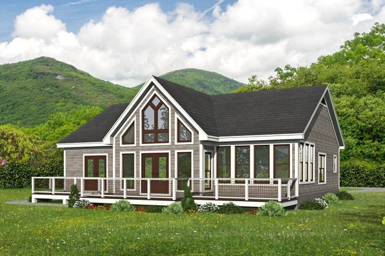 Exterior - Rear Elevation for Country House Plan #932-396 - 2 bed, 2 bath