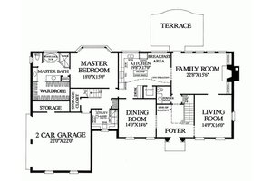 Floor Plan - Main Floor for Colonial House Plan #137-155 - 4 bed, 4 bath