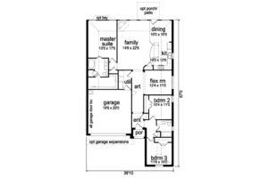 Floor Plan - Main Floor for Traditional House Plan #84-349 - 3 bed, 2 bath