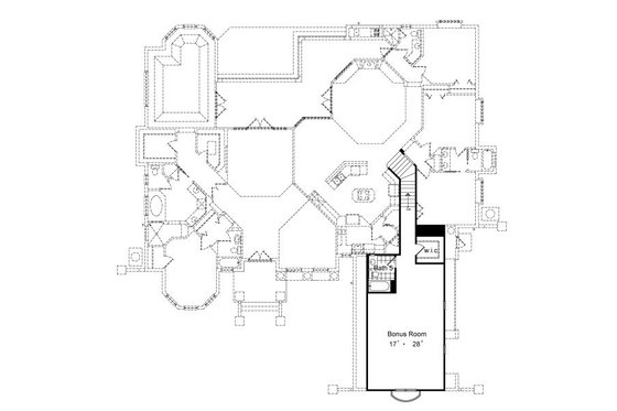 Floor Plan - Upper Floor for European House Plan #417-419 - 6 bed, 5 bath