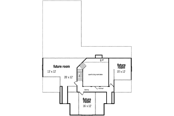 Floor Plan - Upper Floor for Mediterranean House Plan #45-241 - 3 bed, 3 bath