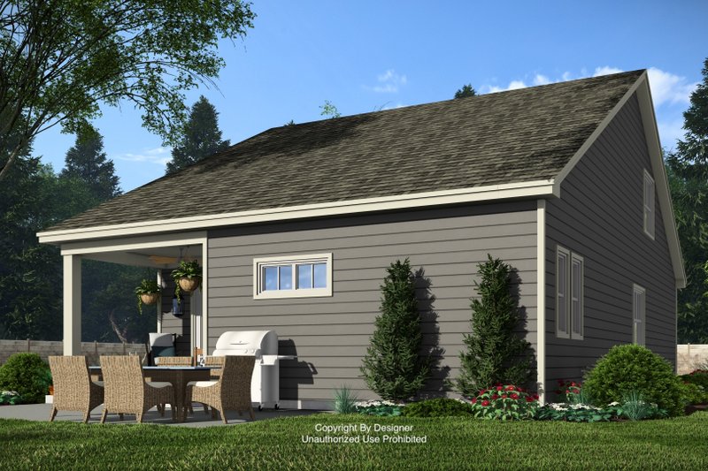Architectural House Design - Exterior - Rear Elevation 1 for Traditional House Plan #51-1550 - 4 bed, 3 bath