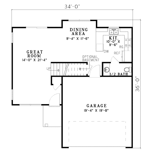 Home Plan - Traditional Floor Plan - Main Floor Plan #17-427