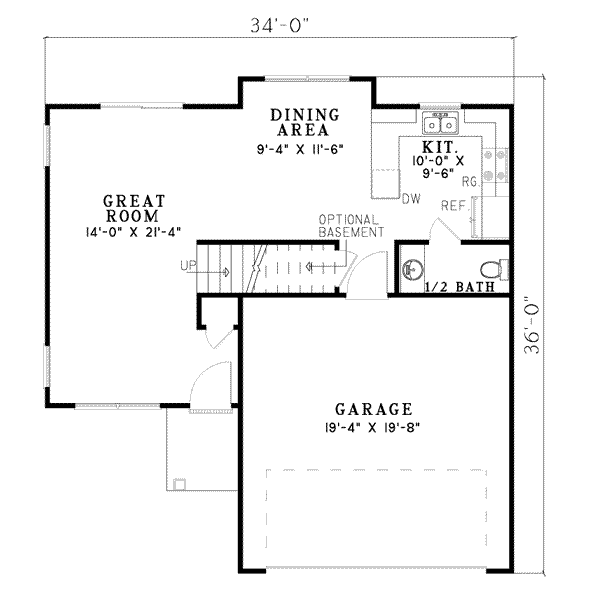 House Blueprint - Traditional Floor Plan - Main Floor Plan #17-427