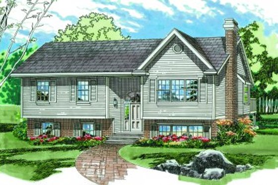 Exterior - Front Elevation for Traditional House Plan #47-200 - 3 bed, 2 bath