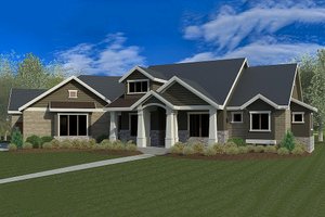 Craftsman Exterior - Front Elevation Plan #920-21