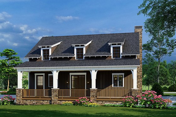 Exterior - Rear Elevation for Farmhouse House Plan #923-245 - 3 bed, 3.5 bath