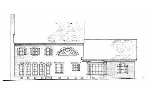 Exterior - Rear Elevation for Colonial House Plan #137-155 - 4 bed, 4 bath