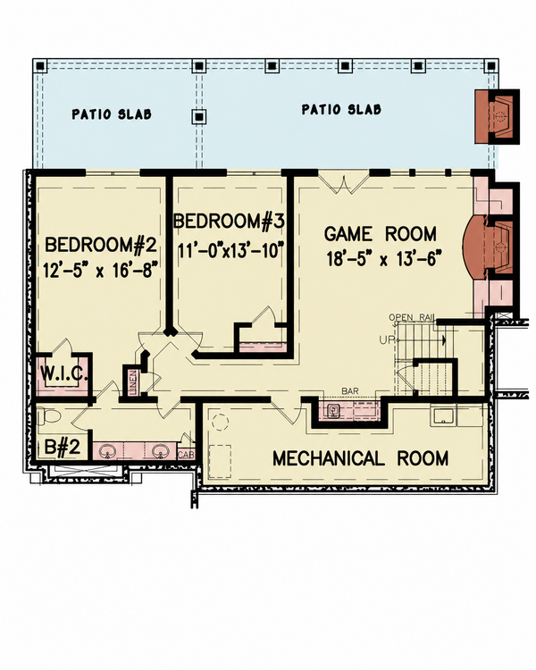 Floor Plan - Upper Floor for Traditional House Plan #54-705 - 3 bed, 2 bath