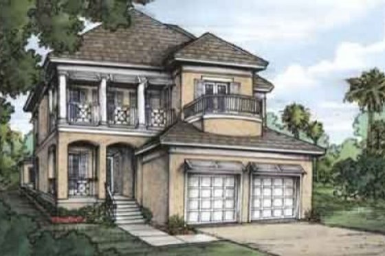 Exterior - Front Elevation for European House Plan #115-144 - 4 bed, 3.5 bath