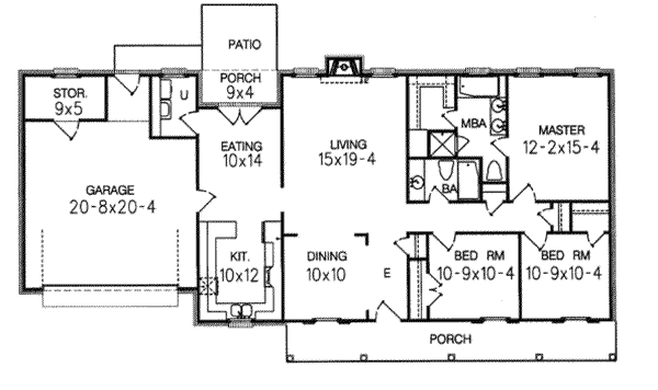 Ranch Floor Plan - Main Floor Plan #15-110