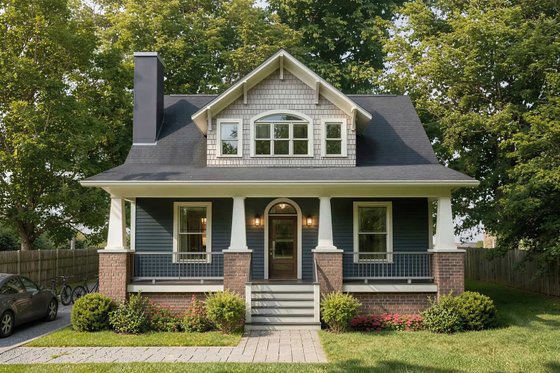 Exterior - Front Elevation 3 for Craftsman House Plan #79-361 - 4 bed, 2.5 bath