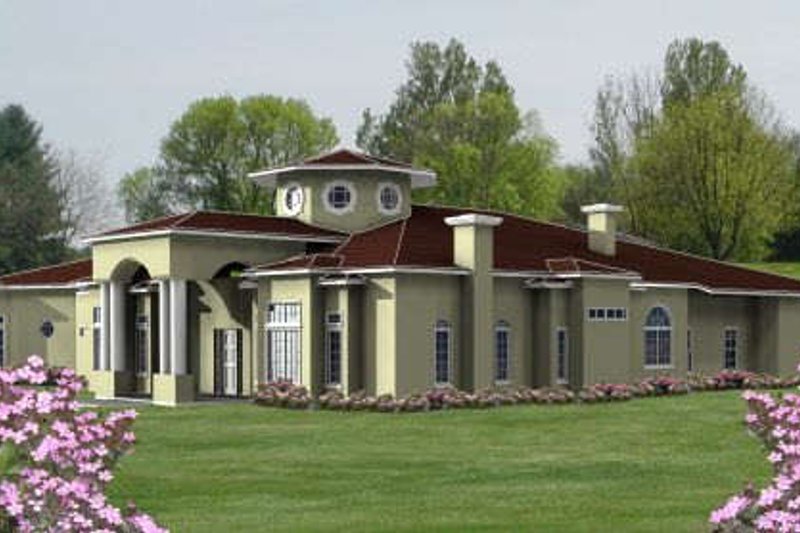 Dream House Plan - Mediterranean Exterior - Front Elevation Plan #1-953