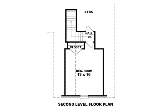 Floor Plan - Upper Floor for European House Plan #81-1437 - 3 bed, 2 bath