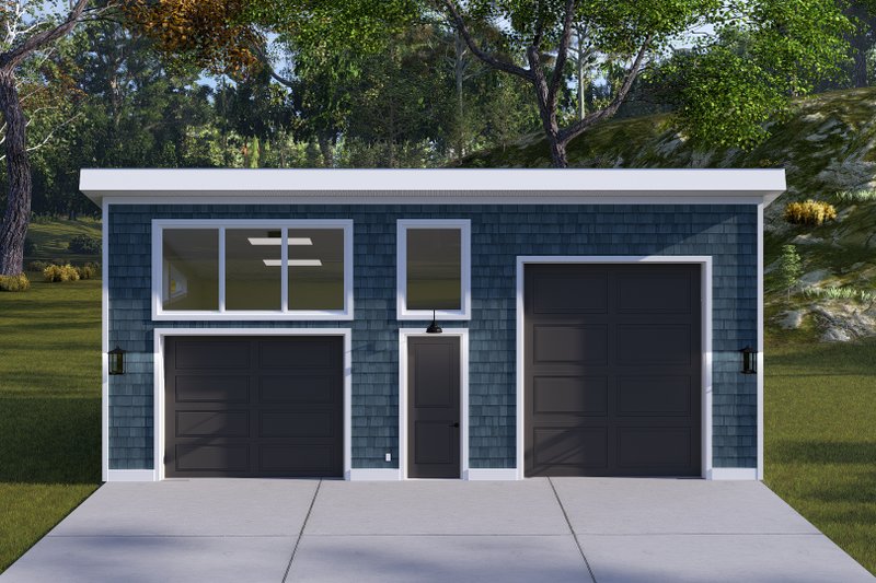 House Blueprint - Exterior - Front Elevation 6 for Contemporary House Plan #1060-486, 0 bath