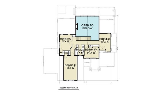 Floor Plan - Upper Floor for Craftsman House Plan #1070-101 - 4 bed, 3 bath
