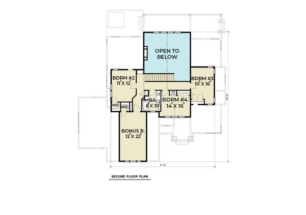 Craftsman Floor Plan - Upper Floor Plan #1070-101