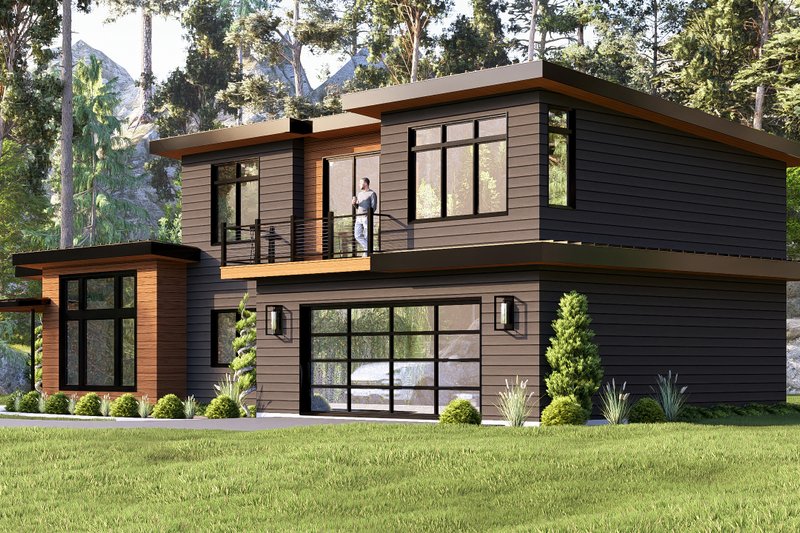 Architectural House Design - Exterior - Front Elevation 3 for Contemporary House Plan #1064-399 - 3 bed, 2.5 bath