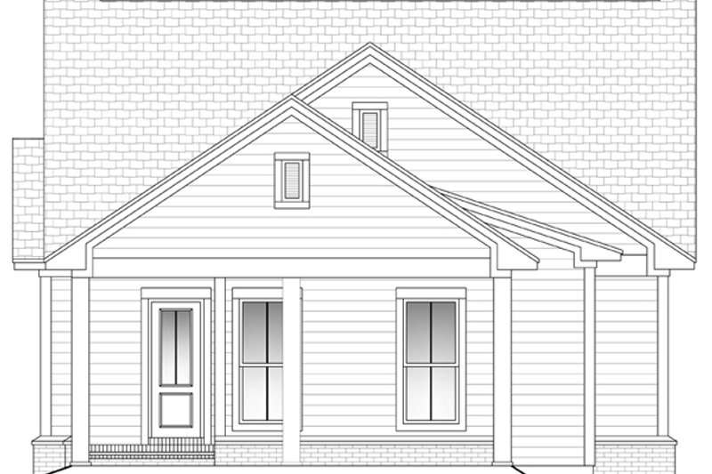 Dream House Plan - Exterior - Rear Elevation for Cottage House Plan #430-41 - 3 bed, 2 bath