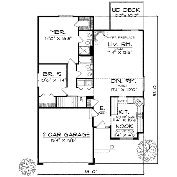 House Design - Traditional Floor Plan - Main Floor Plan #70-591