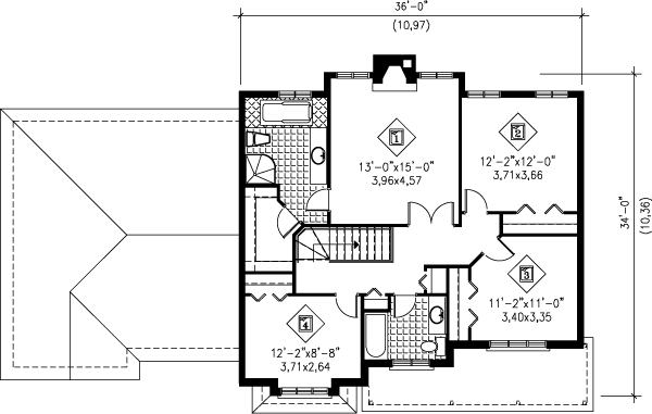 House Plan Design - European Floor Plan - Upper Floor Plan #25-252